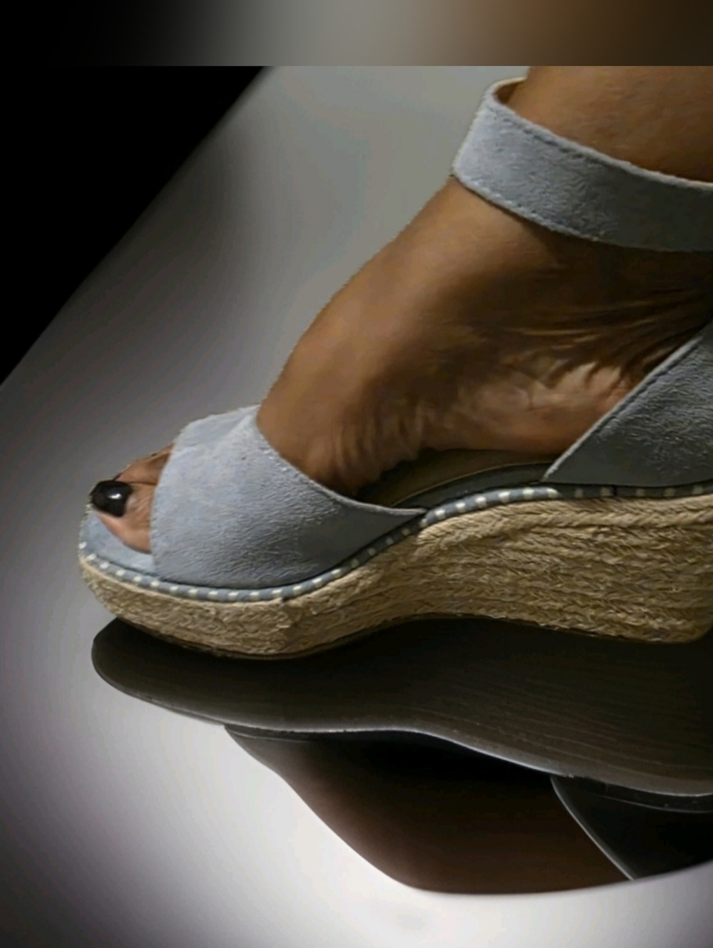 Pre-loved Crown Vintage Women’s Jaussie Cornflower Blue Espadrille Wedge Sandal - Picture 6 of 8